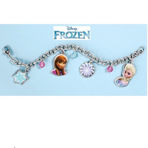 Disney Frozen Anna & Elsa Snowflake Charm Bracelet - Picture 1 of 5